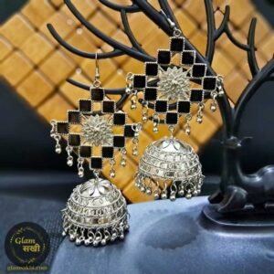 Glamorous Black Square Long Jhumka