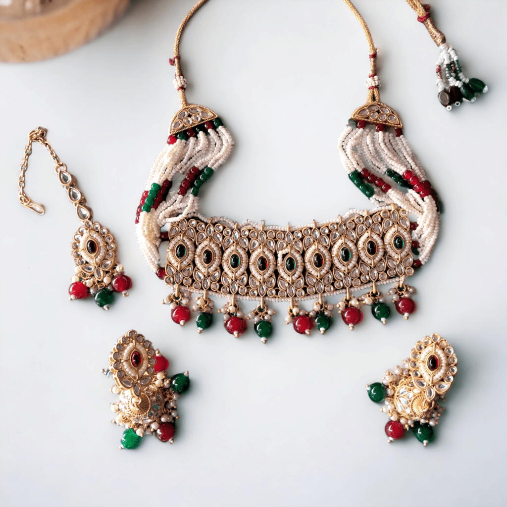 Rajwadi Bridal Jewellery Set by Glam Sakhi. Shop at glamsakhi.com