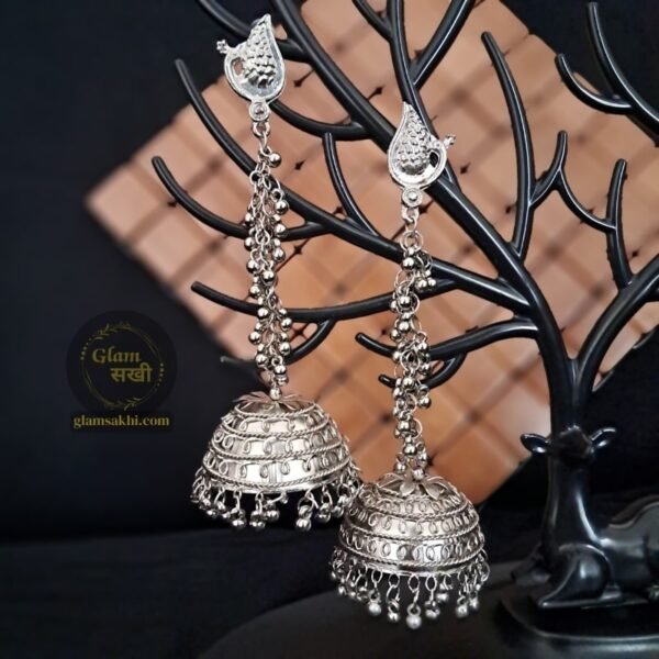 Silver Ghungroo Earrings Jhumka by Glam Sakhi - Latest Jewellery Designs Collection