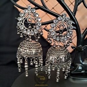 Earrings Silver Jhumka By Glam Sakhi - Latest Jewellery Designs Collection