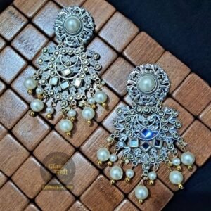 Adorable Moti Kundan Chandbali Earrings by Glam Sakhi