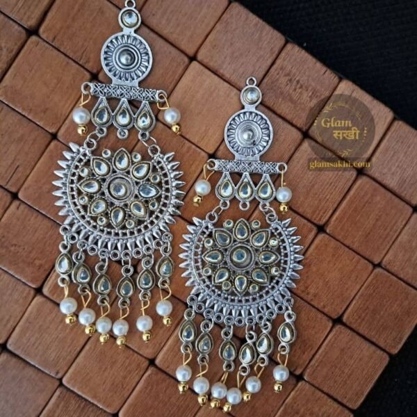 Elegant Traditional Chandbali Earrings by Glam Sakhi